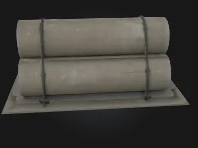 Concrete Pipe Stack Construction Site Prop 3D model