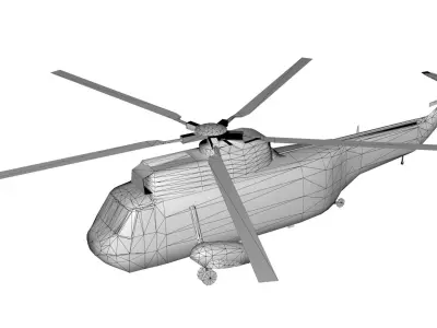 Lowpoly  Sikorsky SH-3 Sea King Low-poly 3D model