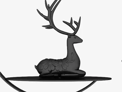 bird and deer decor Low-poly 3D model