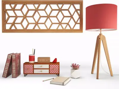 Wooden Decorative Objects 3D model