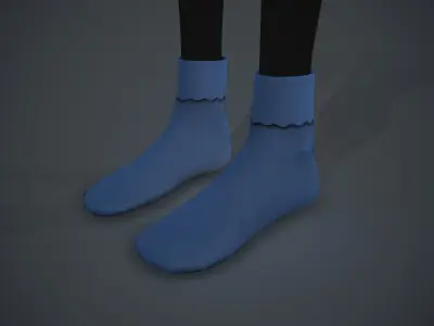 Blue Socks Style 1 Low-poly 3D model