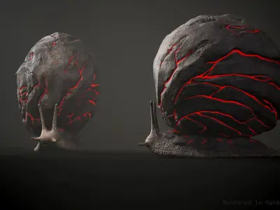 Land snail2 - Game Ready Low-poly 3D model Low-poly 3D model