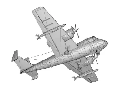 Lowpoly OV-1 Mohawk 3D Model Low-poly 3D model