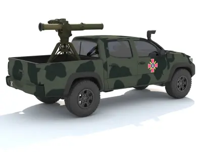 Ukrainian military vehicle with ATGM 3D model