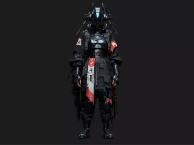 Sci-Fi Techwear Shinobi Low-poly 3D model