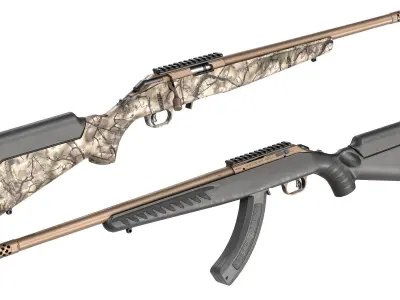 PBR Ruger American Bolt-Action Rifle Low-poly 3D model