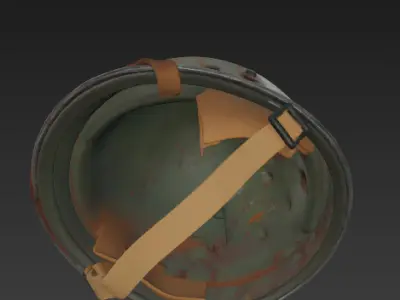 WWII Battle-Worn M1 Military Helmet 3D model