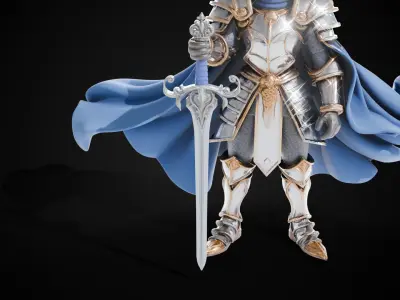 Stylized Sword - Ceremonial Royal Regal Oathblade - Game Ready 3D model