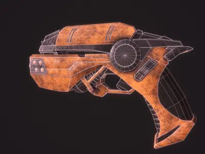 Scifi gun low poly Low-poly 3D model