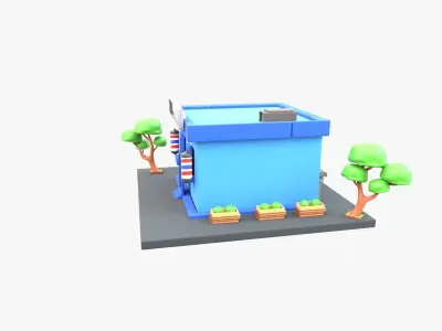 Barbershop 3D Illustration 3D model
