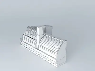 Kit kitchen with refrigerator and oven Free 3D model