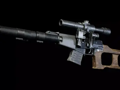 PBR - VSS Vintorez Sniper Rifle - Game-Ready 3D Asset 3D model