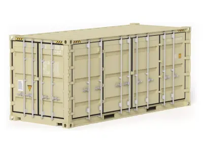 20 ft Military Containers Sand Colour 3D model