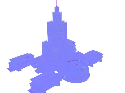 Monumental Skyscraper Low-poly 3D model
