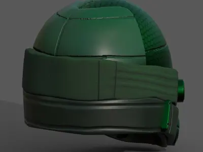 Helmet scifi military combat 3d model low poly futuristic Low-poly 3D model