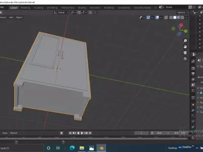 Almirah box Low-poly 3D model