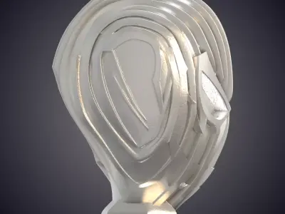 Futuristic Cybernetic Hero Mask Bust PM-778 3D print model