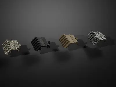 Weapon attachments pack  Low-poly 3D model