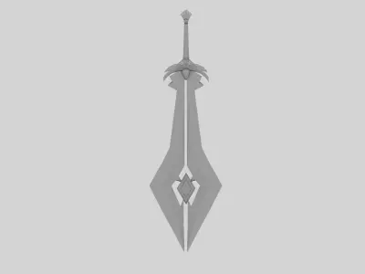 Sword golden Low-poly 3D model