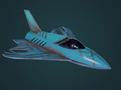 Rusty Space Plane Low-poly 3D model