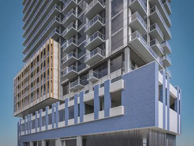 Apartment Building 02 Low-poly 3D model