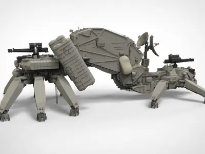 mobile missile launcher basement 3D model