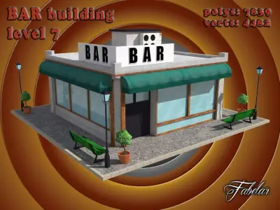 BAR level Low-poly 3D model