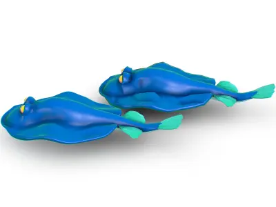 Hi-Poly Subdivision 3D Model Stingray Fish Low-poly 3D model