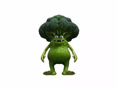 3d Broccoli Monster Cartoon High Render 3D model