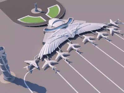 0195 - Airport Building 3D model