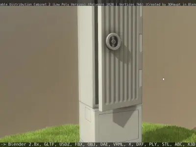 Animated Cable Distribution Cabinet 2 Low-poly 3D model