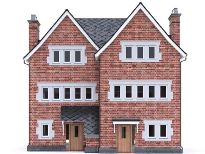 English Brick House 16 Low-poly 3D model