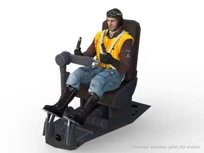German bomber pilot ww2 3D model