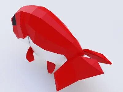 Ranchu goldfish low poly 3d model  Low-poly 3D model