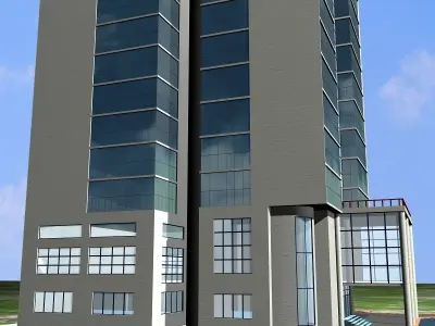 Commercial Building Low-poly 3D model