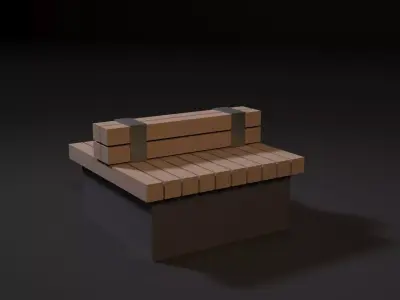 Bench from a bar 3D model