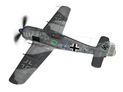 Focke Wulf - FW190 A8 - Blue 4 3D model