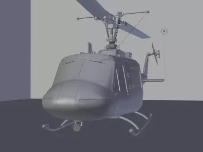 bell uh helicopter Free 3D model