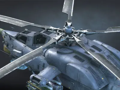 Mi-28N Havoc Attack Helicopter Game Ready Low-poly 3D model