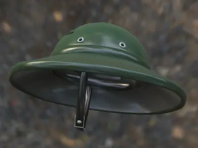 Vintage Military Pith Helmet 3D model