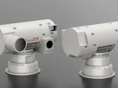 DragonFire Laser Defense Turret Grey Rigged for Maya 3D model