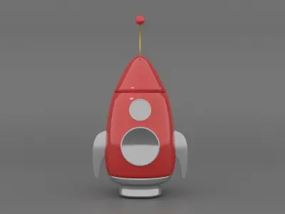 red rocket Low-poly 3D model