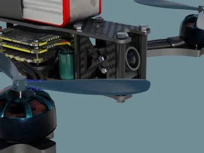 FPV Drone Source One V5 frame Low-poly 3D model