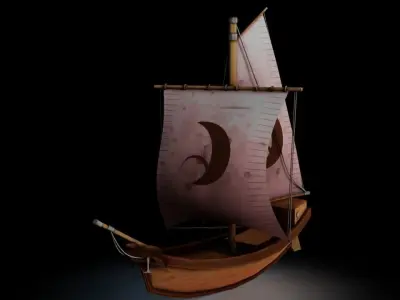 Low Poly ship Low-poly 3D model