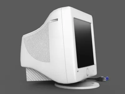 Historic Desktop PC Monitor - Lowpoly GameAsset Low-poly 3D model