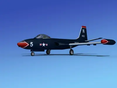 McDonnell F2H4 Banshee V04 3D model