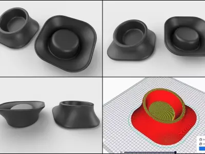 Pet Bowl M06 - with STL Low-poly 3D model