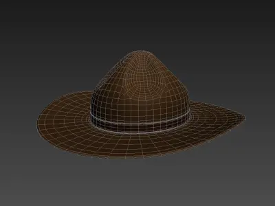 Drill Sergeant Hat  Low-poly 3D model