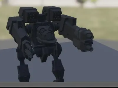War Mech Riged Free 3D model