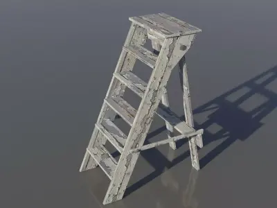 Old Stairs Stepladder Free 3D model